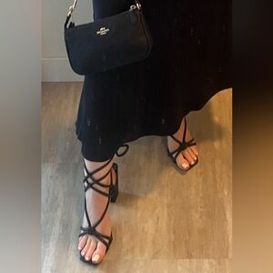 Nasty Gal Black Strappy Tie-up / Lace up Heels